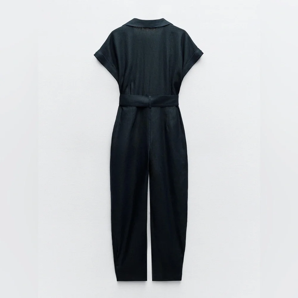 ZARA BLOGGERS’ FAVORITE BELTED LINEN BLEND JUMPSUIT